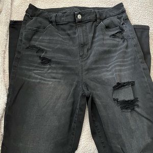 American Eagle Women’s Ripped Skinny Jeans Jeggings Black Size 16 Long